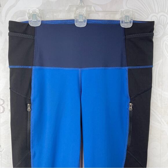 Lululemon Run Ice Queen Pant Limitless Blue Black Size 12 Like New - Picture 2 of 16